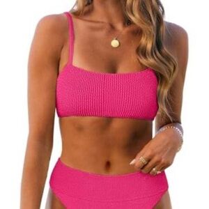 Smocked Fuchsia Bikini Set - Women’s Two-Piece Swimwear